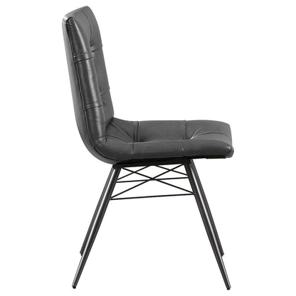and Gunmetal Tufted Back Upholstered Dining Chairs (Set of 4)