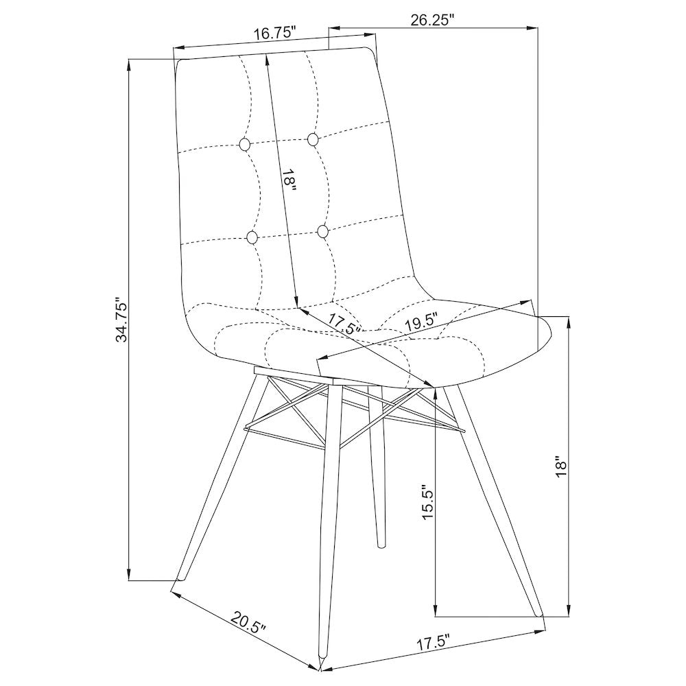 and Gunmetal Tufted Back Upholstered Dining Chairs (Set of 4)