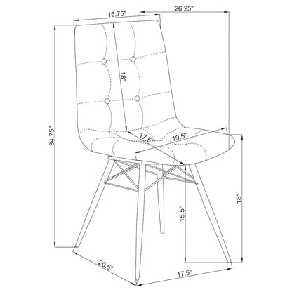 and Gunmetal Tufted Back Upholstered Dining Chairs (Set of 4)