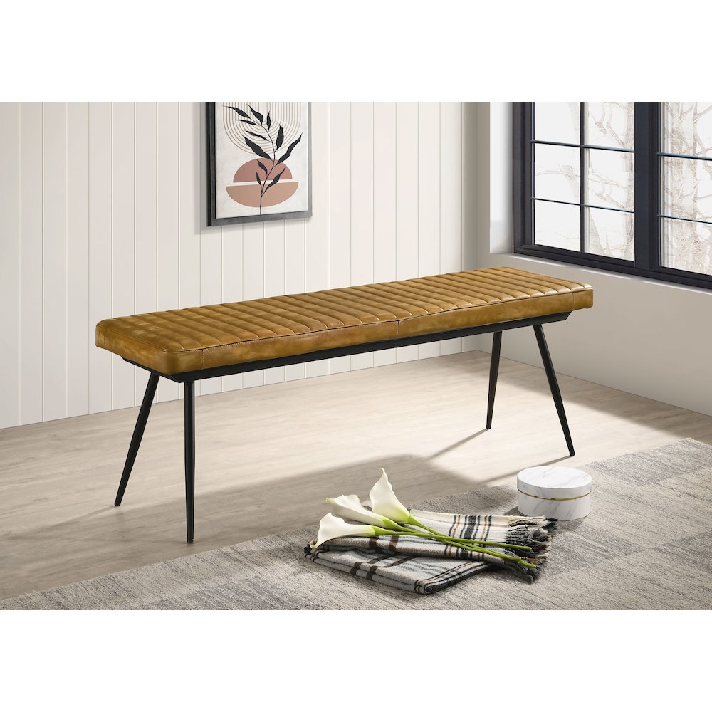 Upholstered Tufted Cushion Side Bench