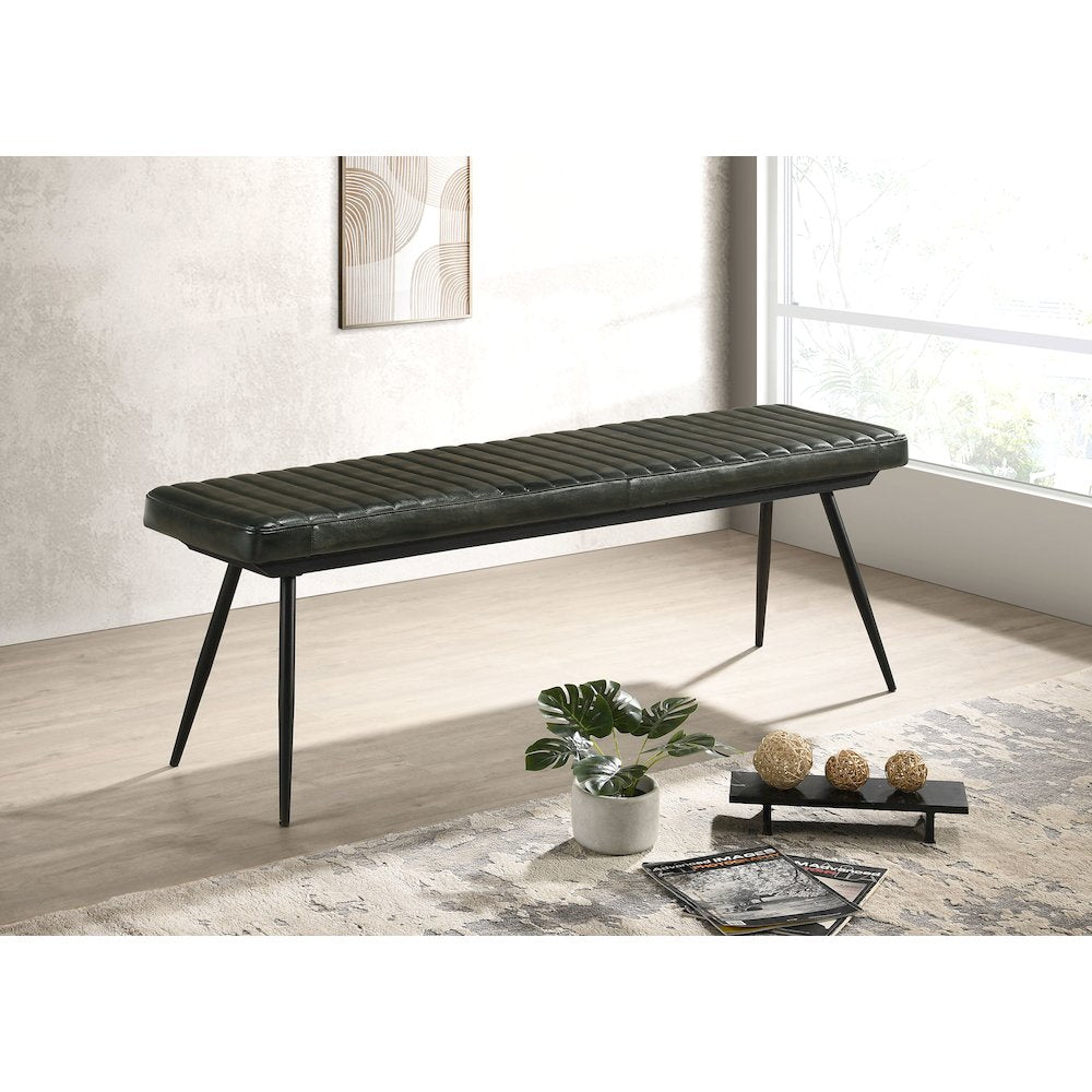 Upholstered Tufted Cushion Side Bench