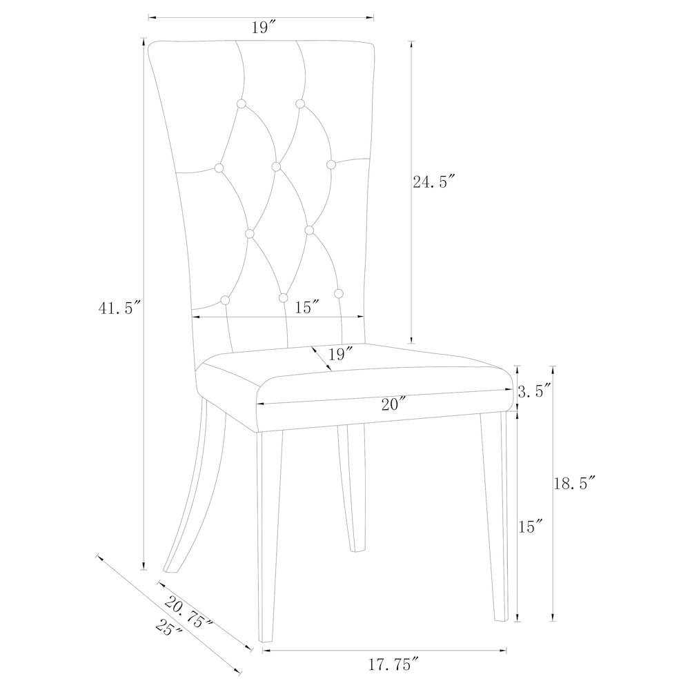 Tufted Back Side Chair (Set of 2)