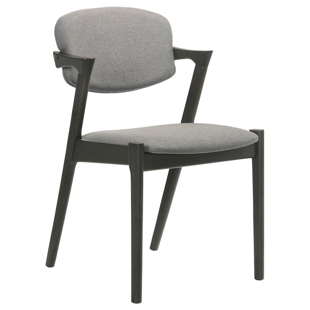 Brown Grey and Black Upholstered Dining Chairs (Set of 2)