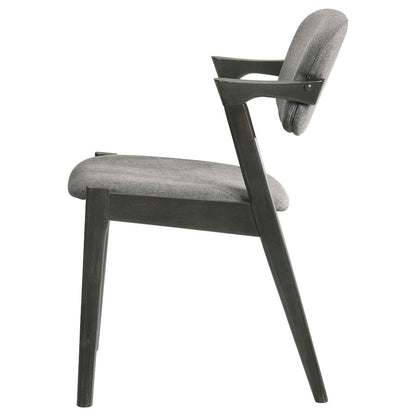 Brown Grey and Black Upholstered Dining Chairs (Set of 2)