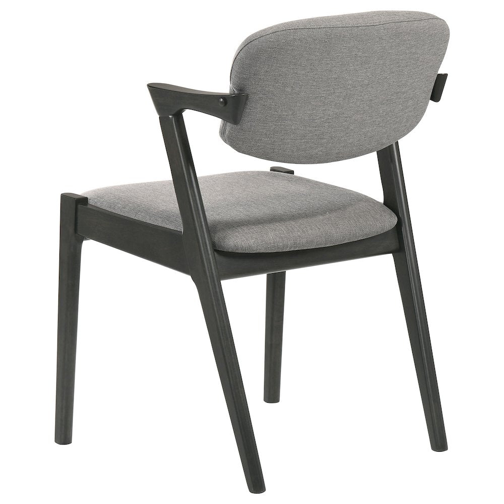Brown Grey and Black Upholstered Dining Chairs (Set of 2)