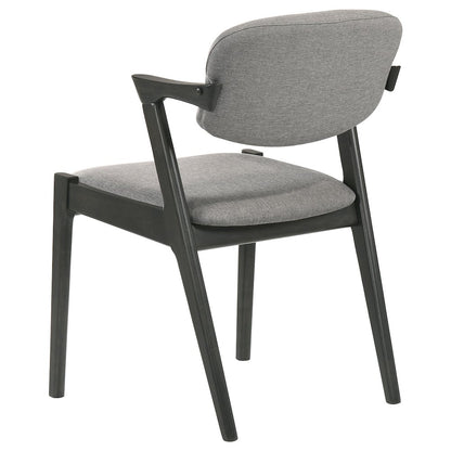 Brown Grey and Black Upholstered Dining Chairs (Set of 2)