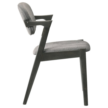 Brown Grey and Black Upholstered Dining Chairs (Set of 2)