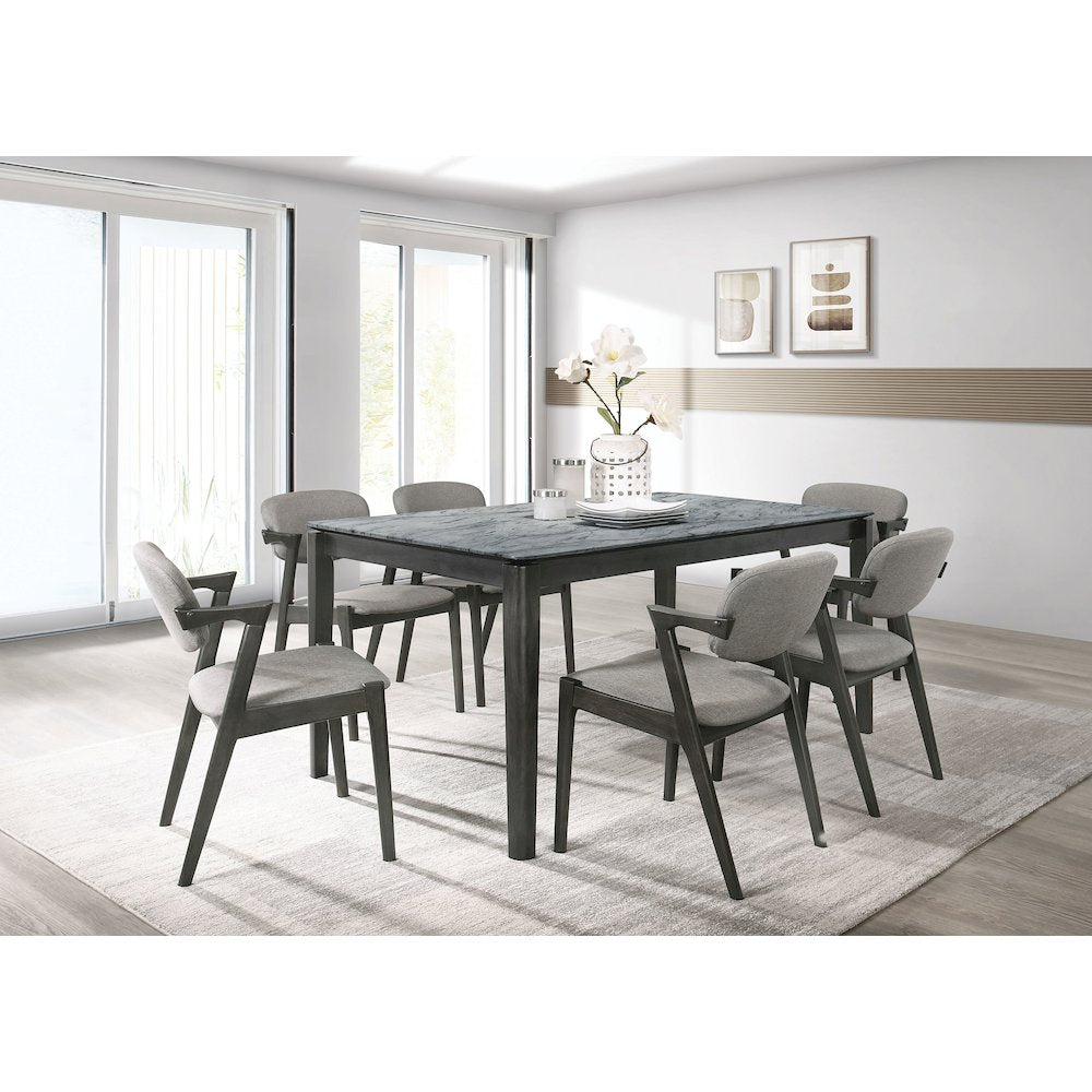 Brown Grey and Black Upholstered Dining Chairs (Set of 2)