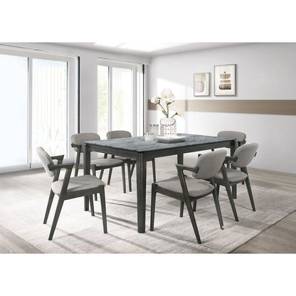 Brown Grey and Black Upholstered Dining Chairs (Set of 2)