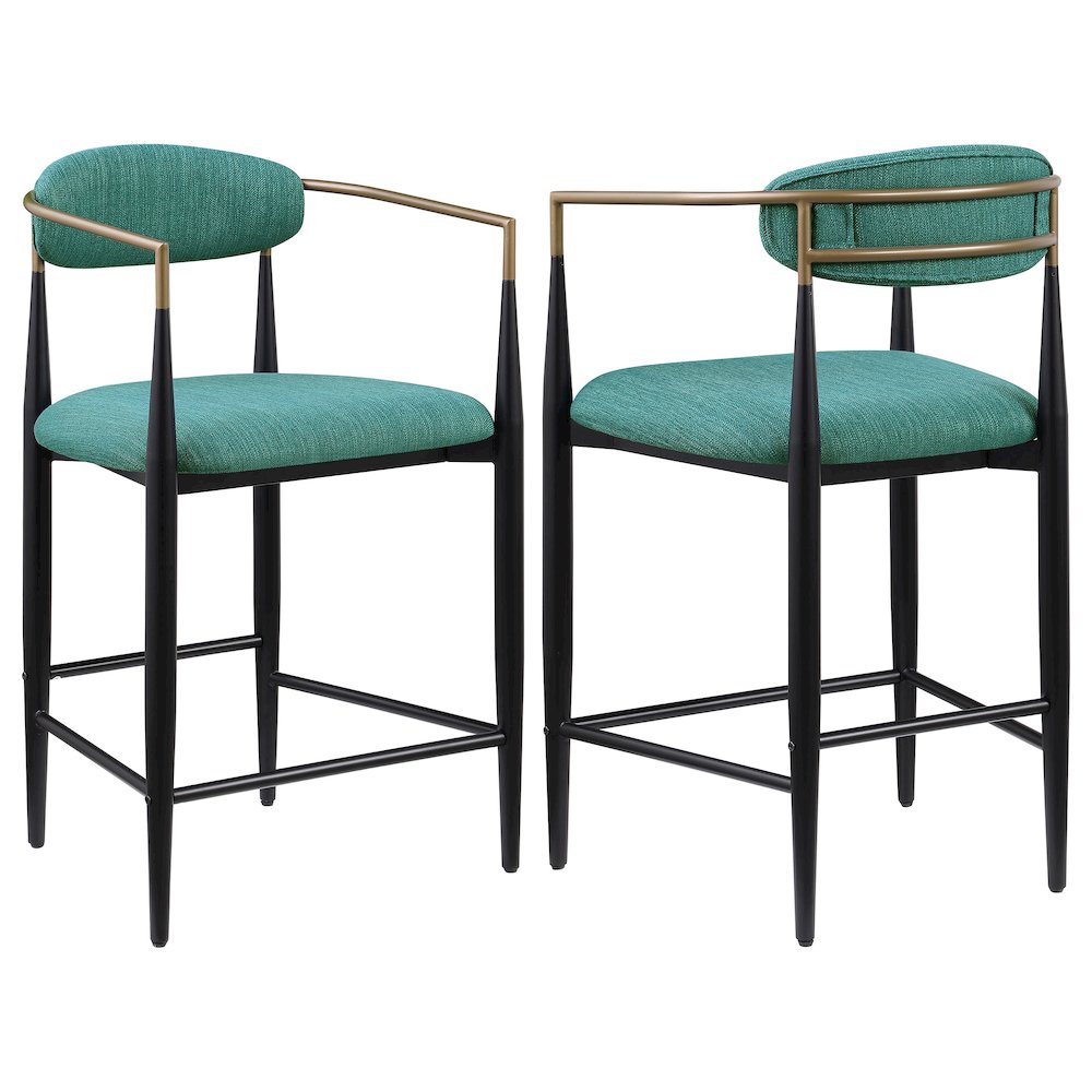 Upholstered Stool with Metal Leg