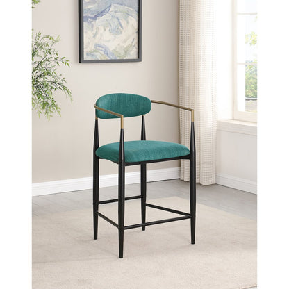 Upholstered Stool with Metal Leg