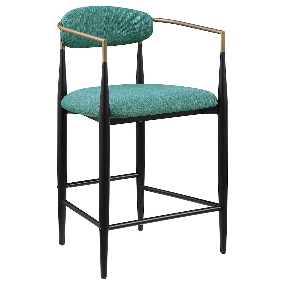 Upholstered Stool with Metal Leg