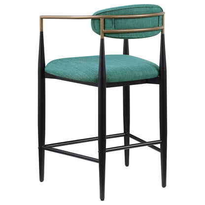 Upholstered Stool with Metal Leg