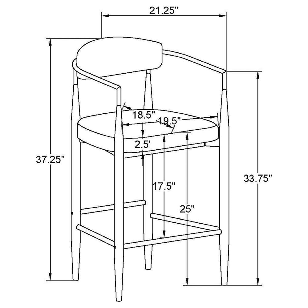 Upholstered Stool with Metal Leg