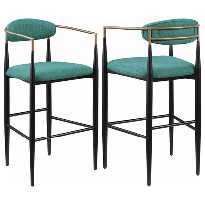 Upholstered Stool with Metal Leg