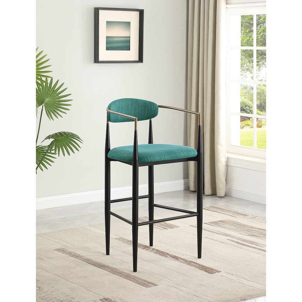 Upholstered Stool with Metal Leg