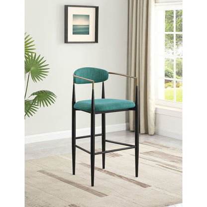 Upholstered Stool with Metal Leg