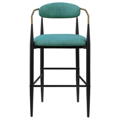 Upholstered Stool with Metal Leg