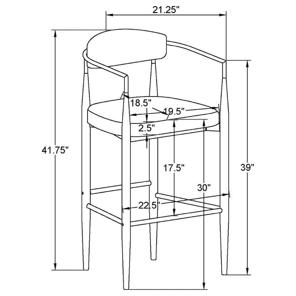 Upholstered Stool with Metal Leg