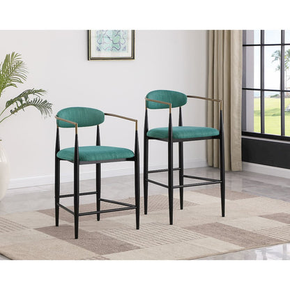 Upholstered Stool with Metal Leg
