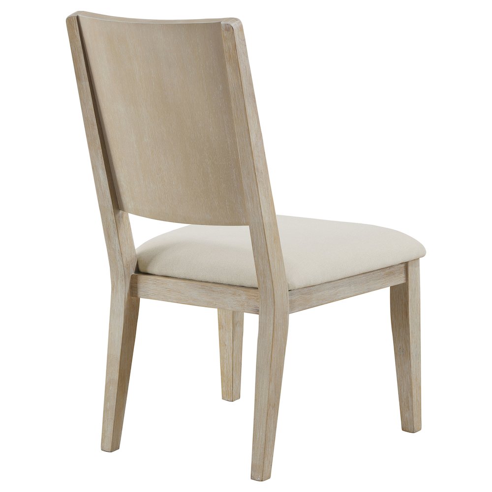 White Washed and Beige Armless Dining Side Chair (Set of 2)
