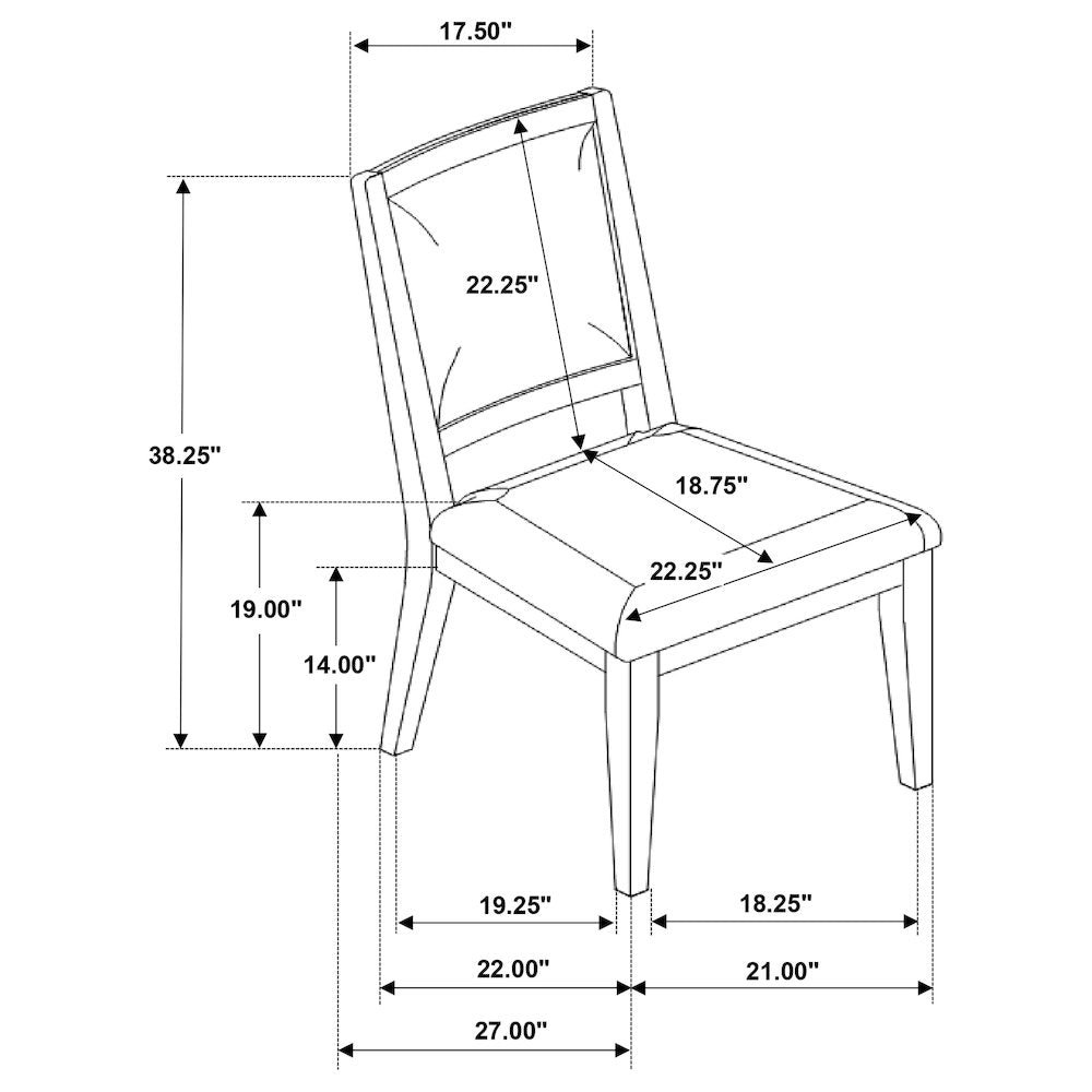 White Washed and Beige Armless Dining Side Chair (Set of 2)