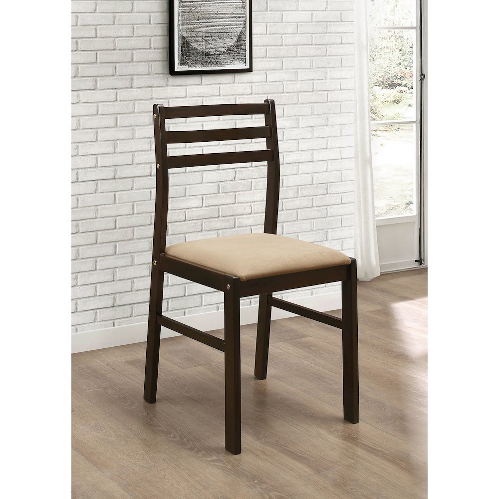 Cappuccino and Tan 3-piece Dining Set with Drop Leaf