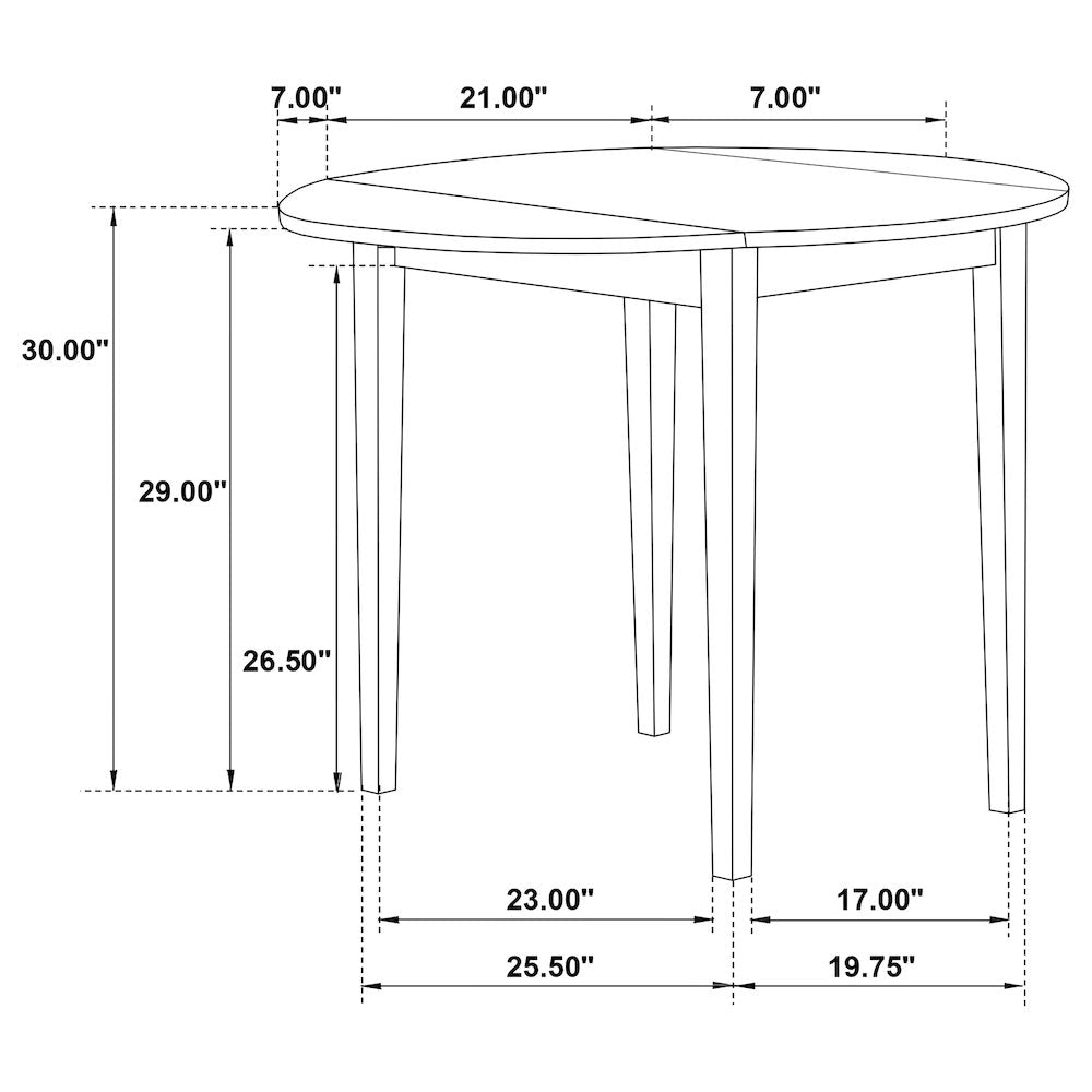 Cappuccino and Tan 3-piece Dining Set with Drop Leaf