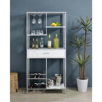 White High Gloss 6-shelf Wine Cabinet
