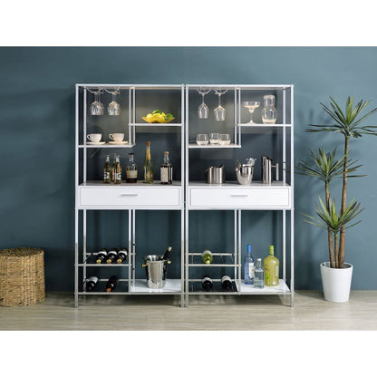 White High Gloss 6-shelf Wine Cabinet