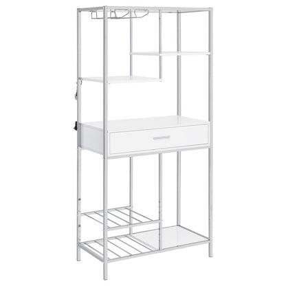 White High Gloss 6-shelf Wine Cabinet