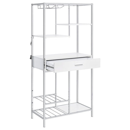 White High Gloss 6-shelf Wine Cabinet
