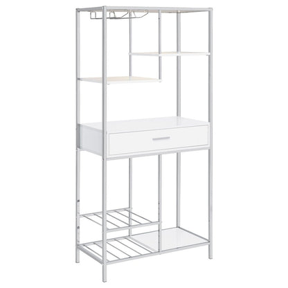 White High Gloss 6-shelf Wine Cabinet