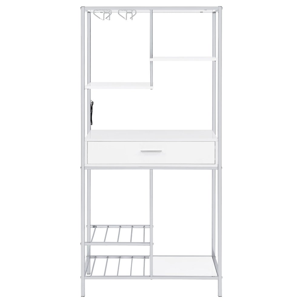 White High Gloss 6-shelf Wine Cabinet