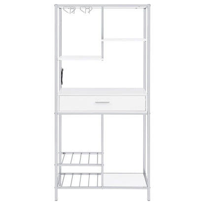 White High Gloss 6-shelf Wine Cabinet