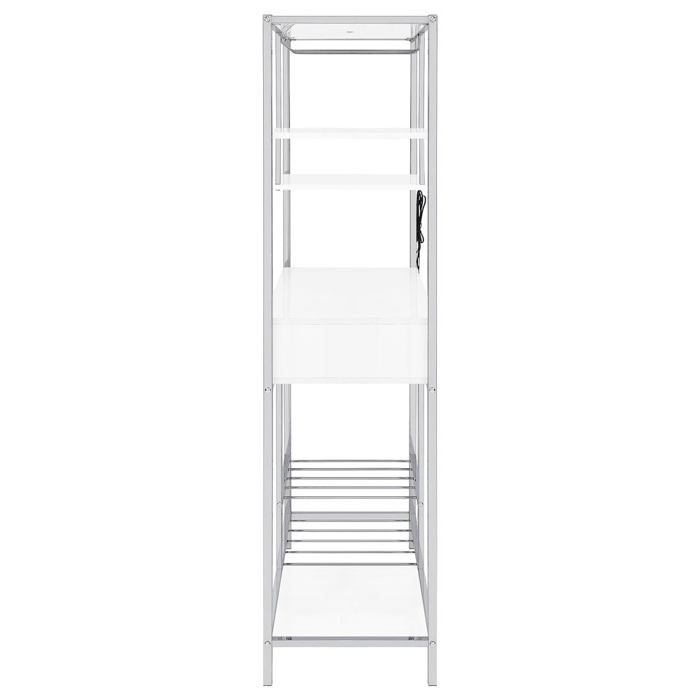 White High Gloss 6-shelf Wine Cabinet