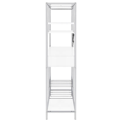 White High Gloss 6-shelf Wine Cabinet