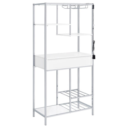 White High Gloss 6-shelf Wine Cabinet