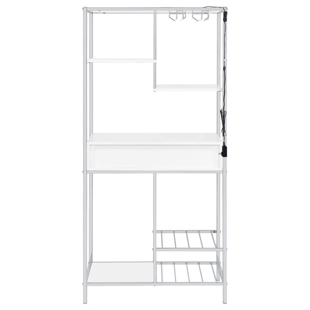 White High Gloss 6-shelf Wine Cabinet