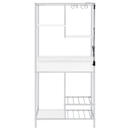 White High Gloss 6-shelf Wine Cabinet