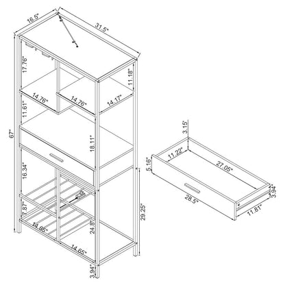 White High Gloss 6-shelf Wine Cabinet