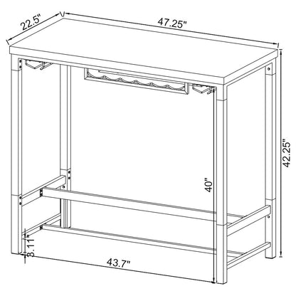 White High Gloss Pub Height Bar Table with Acrylic Legs