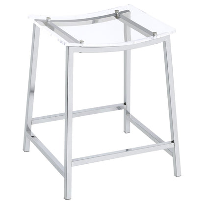 Clear and Chrome Stools (Set of 2)