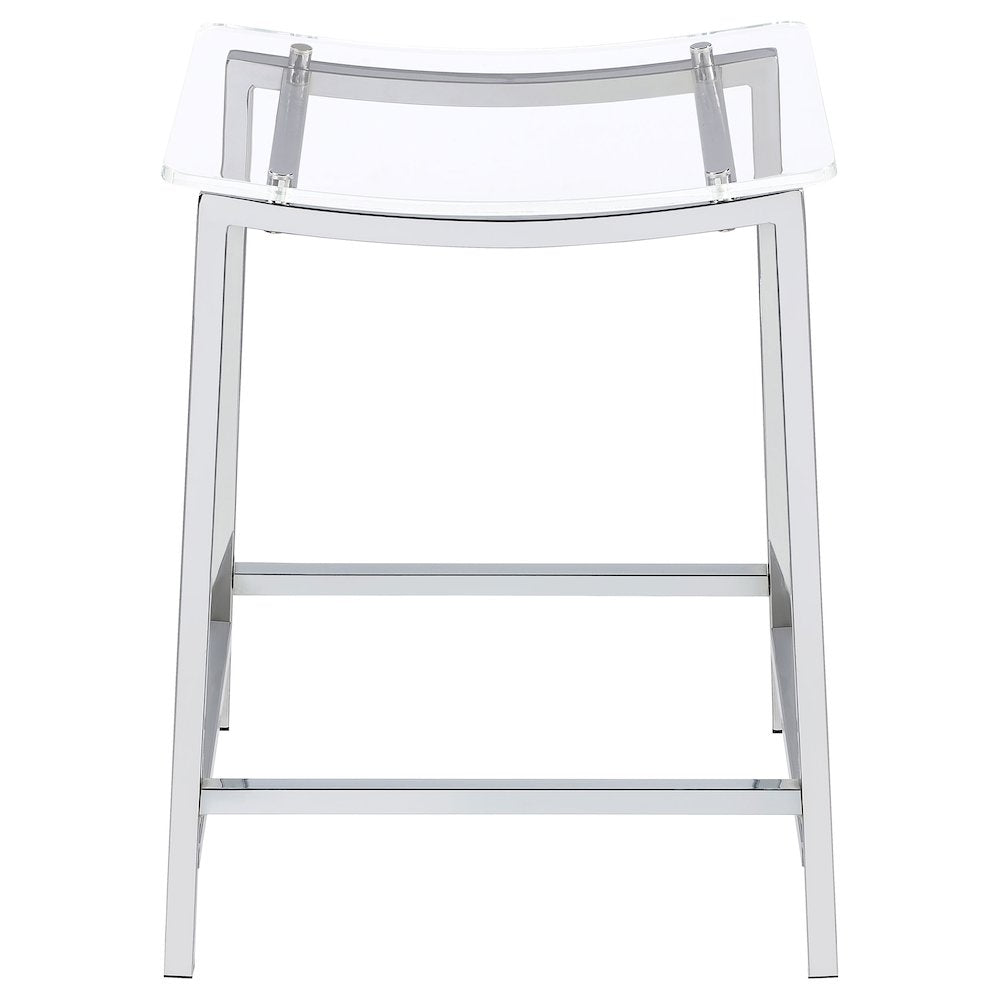 Clear and Chrome Stools (Set of 2)