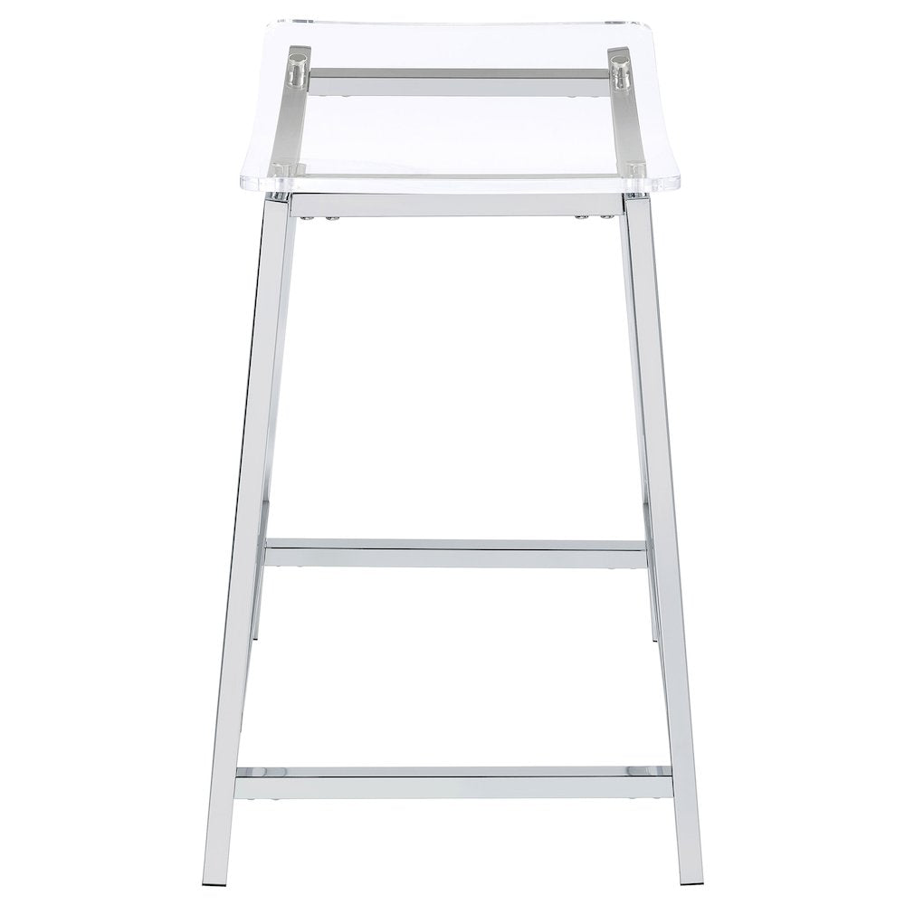 Clear and Chrome Stools (Set of 2)