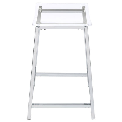 Clear and Chrome Stools (Set of 2)