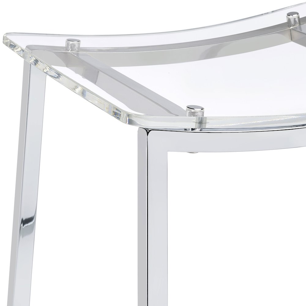 Clear and Chrome Stools (Set of 2)