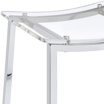 Clear and Chrome Stools (Set of 2)
