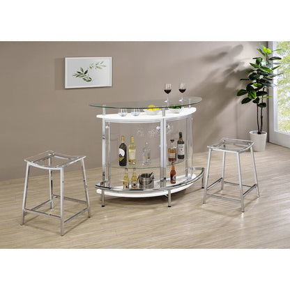 Clear and Chrome Stools (Set of 2)