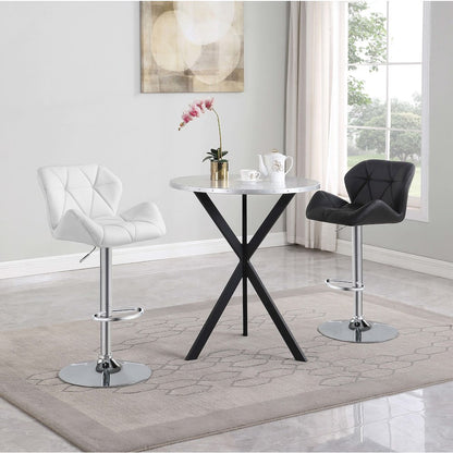 Silver and Sandy Black Round Bar Table